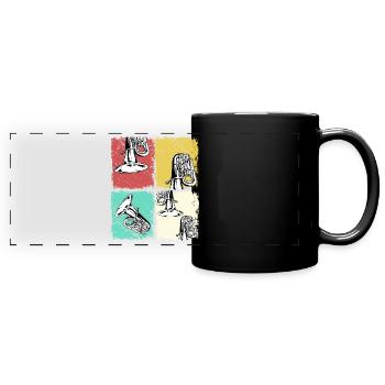 Tuba T-Shirt Sousaphone Brass band Music Big Band - Full Colour Panoramic Mug - black - Front