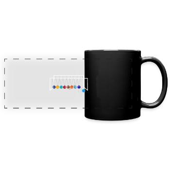 Newton Planet Pendulum - Full Colour Panoramic Mug - black - Front