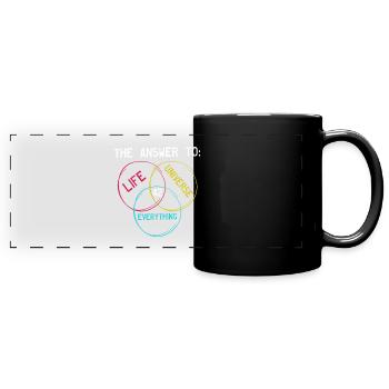 The answer is 42 - Full Colour Panoramic Mug - black - Front
