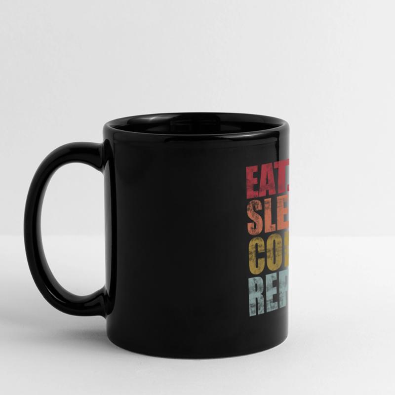 Mangez le code de sommeil répéter Mug panoramique uni