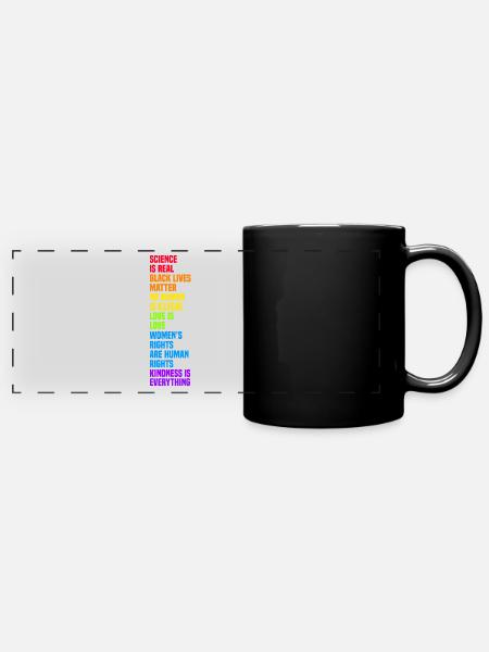 Science is Real Black Lives Matter - Mug panoramique uni - noir