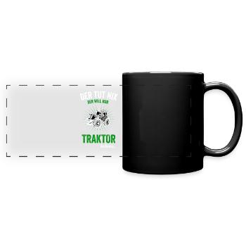 Traktor Shirt Traktor Landwirt Bauer Geschenk - Panorama-Tasse farbig - Schwarz - Vorne