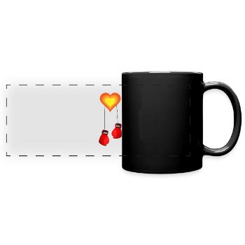 Boxen Boxhandschuhe Boxer Geschenkidee - Panorama-Tasse farbig - Schwarz - Vorne