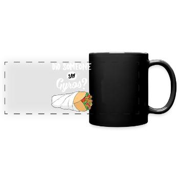 Drôle de cuisine grecque quelqu'un a-t-il dit Gyros print - Mug panoramique uni - noir - Devant
