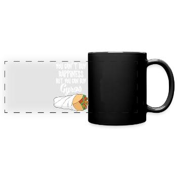Conception drôle de gyroscope de bonheur alimentaire grec - Mug panoramique uni - noir - Devant
