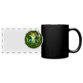 Frog Smoking Weed - Full Colour Panoramic Mug - black - Front