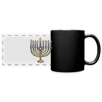Shalom Star of David Hebrew Jews Judaism Jew - Full Colour Panoramic Mug - black - Front
