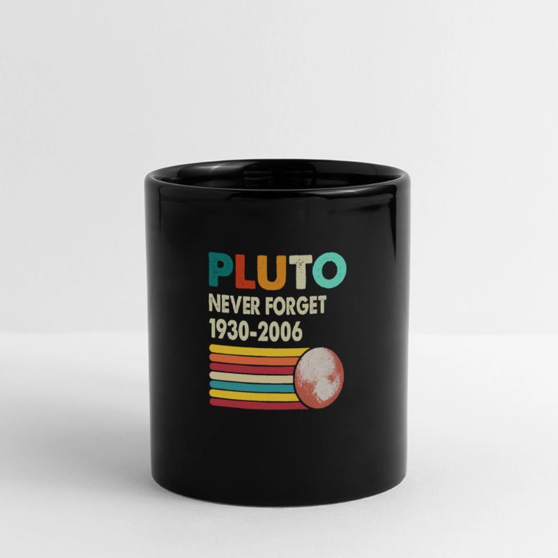 Never Forget Pluto Retro Style Funny Space Science Panorama-Tasse farbig