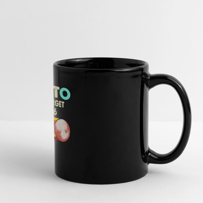 Never Forget Pluto Retro Style Funny Space Science Panorama-Tasse farbig