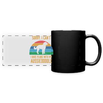 Funny Dog Owner I Have Plans With My Aussiedoodle - Full Colour Panoramic Mug - black - Front
