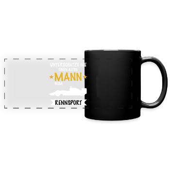 Rennsport Motorsport Rennfahrer Geschenkidee - Panorama-Tasse farbig - Schwarz - Vorne