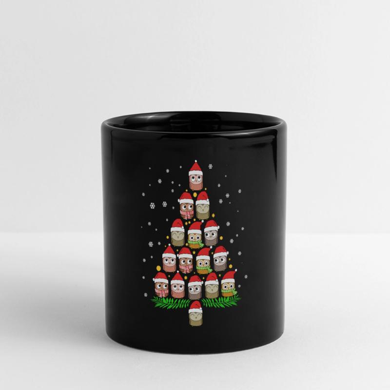 Weihnachtsbaum Eulen Weihnachten Eulenshirt Eule Panorama-Tasse farbig