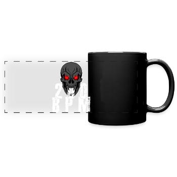 Gabber Hakken Uptempo 200 BPM skull - Full Colour Panoramic Mug - black - Front