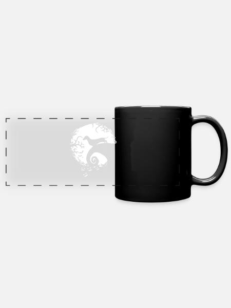 Weiner Hund im Mond Dackel Halloween - Panorama-Tasse farbig - Schwarz
