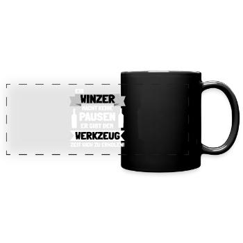 Winzer - Panorama-Tasse farbig - Schwarz - Vorne