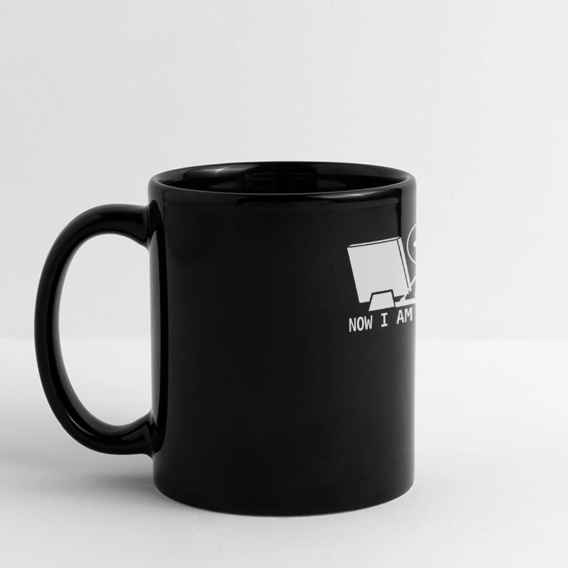 Admin Programmierer Nerd mit Kaffee Panorama-Tasse farbig