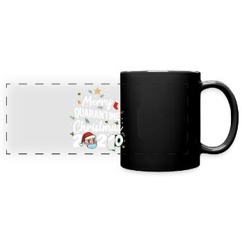 Merry Quarantine Christmas 2020 Gift - Full Colour Panoramic Mug - black - Front