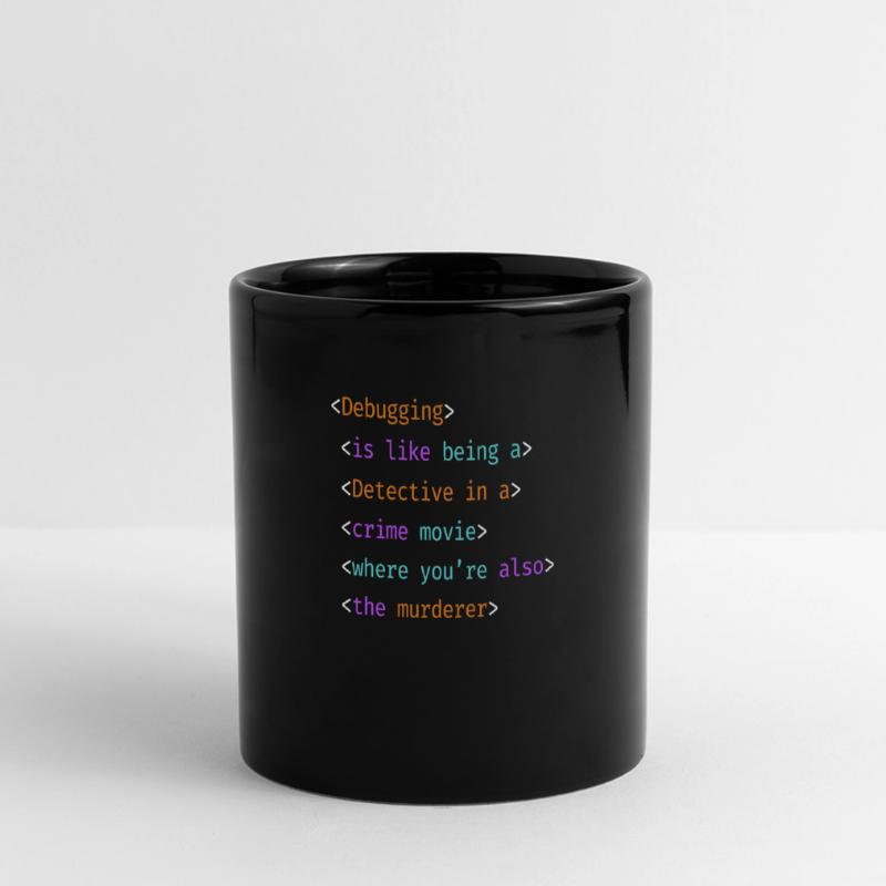 99 Little Bugs In The Code Programmierer Coding Panorama-Tasse farbig