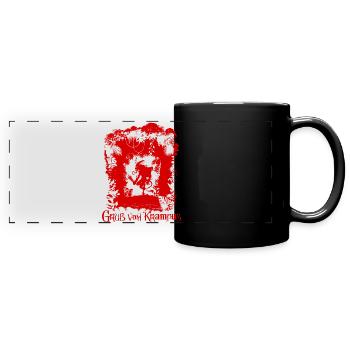 Greetings from Krampus Christmas Perchten gift - Full Colour Panoramic Mug - black - Front