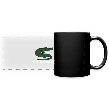 Crocodile Snake Alligator Funny Quote Joke Saying - Panorama-Tasse farbig - Schwarz - Vorne