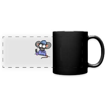 Mouse shows Peace - Full Colour Panoramic Mug - black - Front