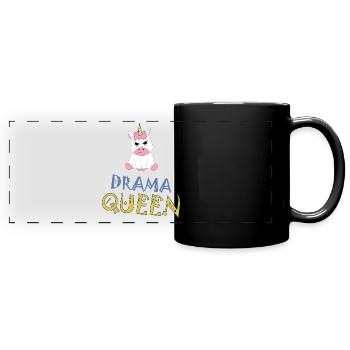 Licorne Unicorn Drama Queen drôle cadeau - Mug panoramique uni - noir - Devant