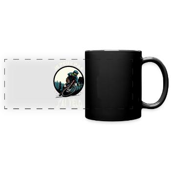 J'Peux Pas J'ai Vélo Humour Cadeau Drôle Cycliste - Mug panoramique uni - noir - Devant