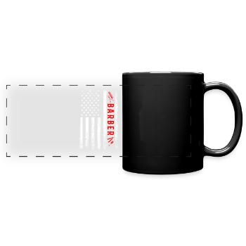 barber American Flag, haridresser barbershop - Panorama-Tasse farbig - Schwarz - Vorne
