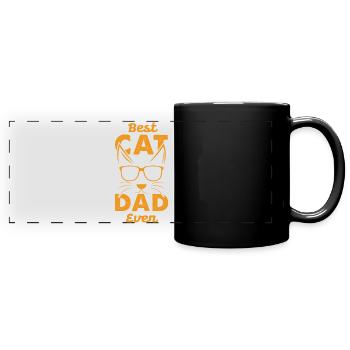 Best Cat Dad Ever, Cat Daddy Gift - Mug panoramique uni - noir - Devant