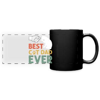 Best Cat Dad Ever, Cat Daddy Gift - Mug panoramique uni - noir - Devant