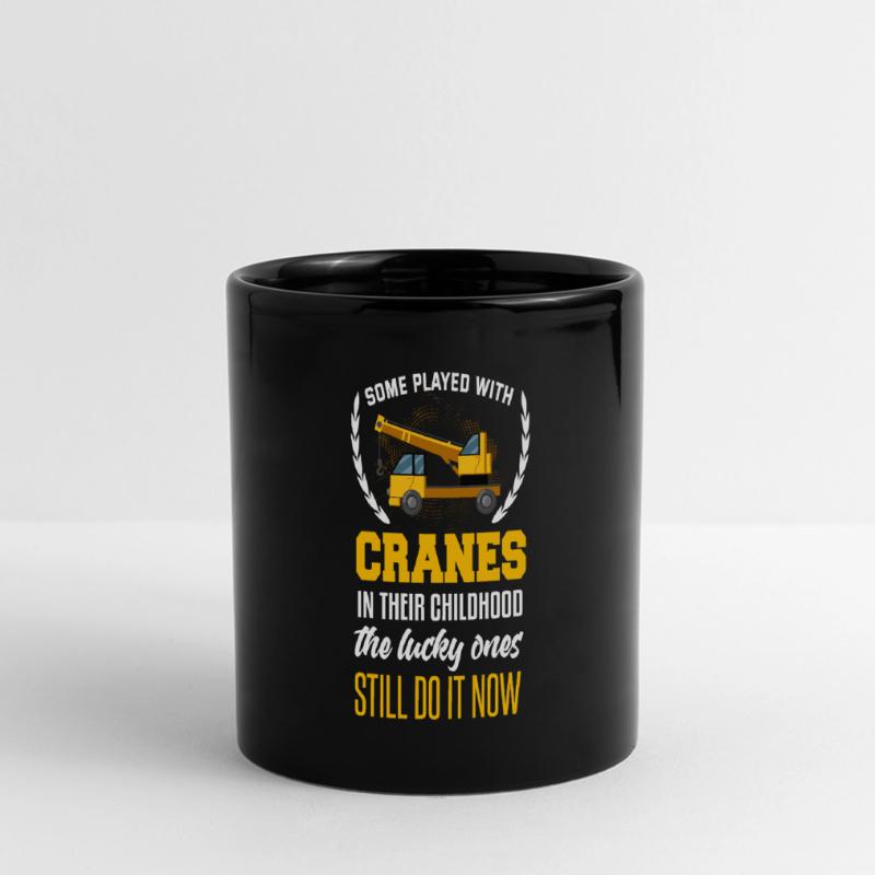 Crane operator Crane operator construction site work Full Colour Panoramic Mug