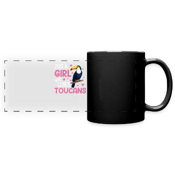 Juste une fille qui aime toucan, toucan - Mug panoramique uni - noir - Devant