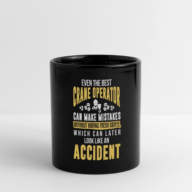 Crane operator Crane operator construction site work Full Colour Panoramic Mug