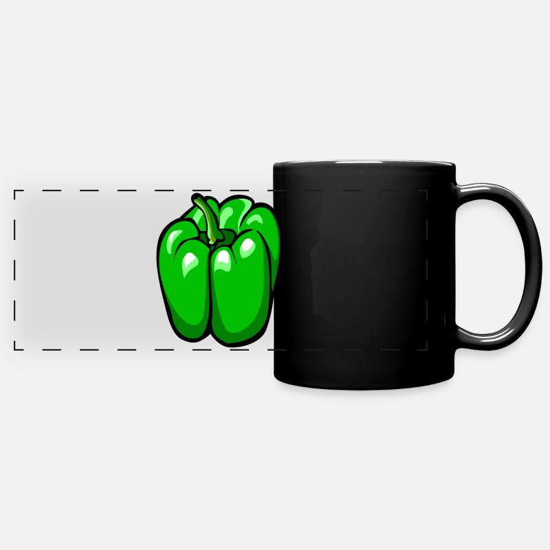 Paprika - Panorama-Tasse farbig - Schwarz