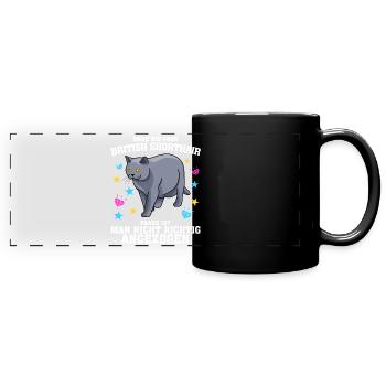 Britisch Kurzhaar - Panorama-Tasse farbig - Schwarz - Vorne