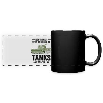 Armee Panzer Veteran Militär Geschenk - Panorama-Tasse farbig - Schwarz - Vorne
