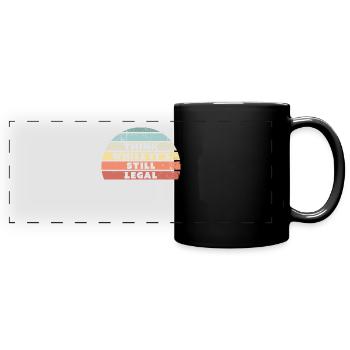 Denken Sie, während es immer noch legal ist Retro Sunset Geschenk - Panorama-Tasse farbig - Schwarz - Vorne