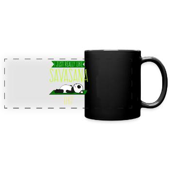 Savasana Panda Pandabär Yoga - Panorama-Tasse farbig - Schwarz - Vorne