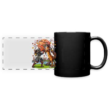 Japanese Samurai Tiger - Full Colour Panoramic Mug - black - Front