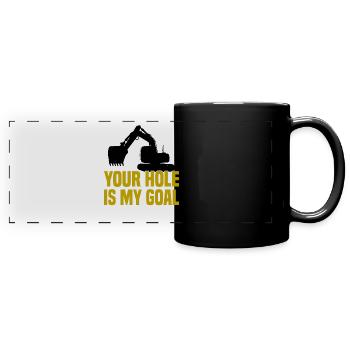 Crawler Excavator Excavator Sorry Construction Machine - Full Colour Panoramic Mug - black - Front