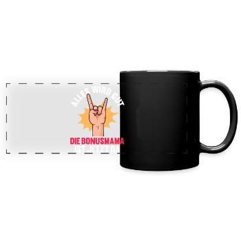 Coole Stiefmutter Muttertag Bonusmama - Panorama-Tasse farbig - Schwarz - Vorne