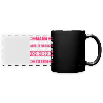 Bonusmama Stiefmama Stiefmutter - Panorama-Tasse farbig - Schwarz - Vorne