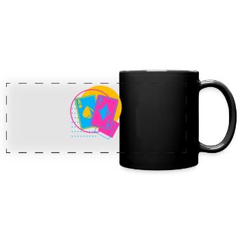 Joueur de Poker Rétro Vintage Poker Texas Holdem - Mug panoramique uni - noir - Devant