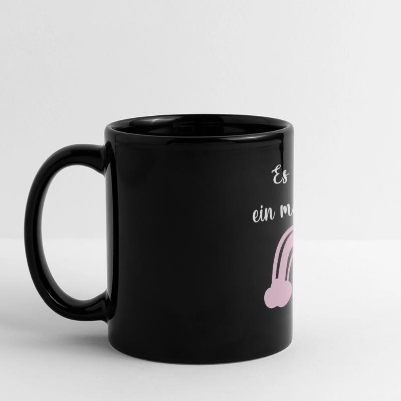 Es wird ein Mädchen! Panorama-Tasse farbig