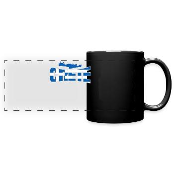 Kreta Griechenland Flagge Crete - Panorama-Tasse farbig - Schwarz - Vorne