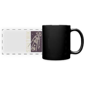 USSR Sowjetisch Sternen Gagarin Sputnik Vintage - Panorama-Tasse farbig - Schwarz - Vorne
