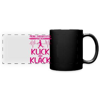 Nordic Walking - Panorama-Tasse farbig - Schwarz - Vorne