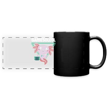 Gamesolotl Videospiel Axolotl Wassertier Gamer - Panorama-Tasse farbig - Schwarz - Vorne