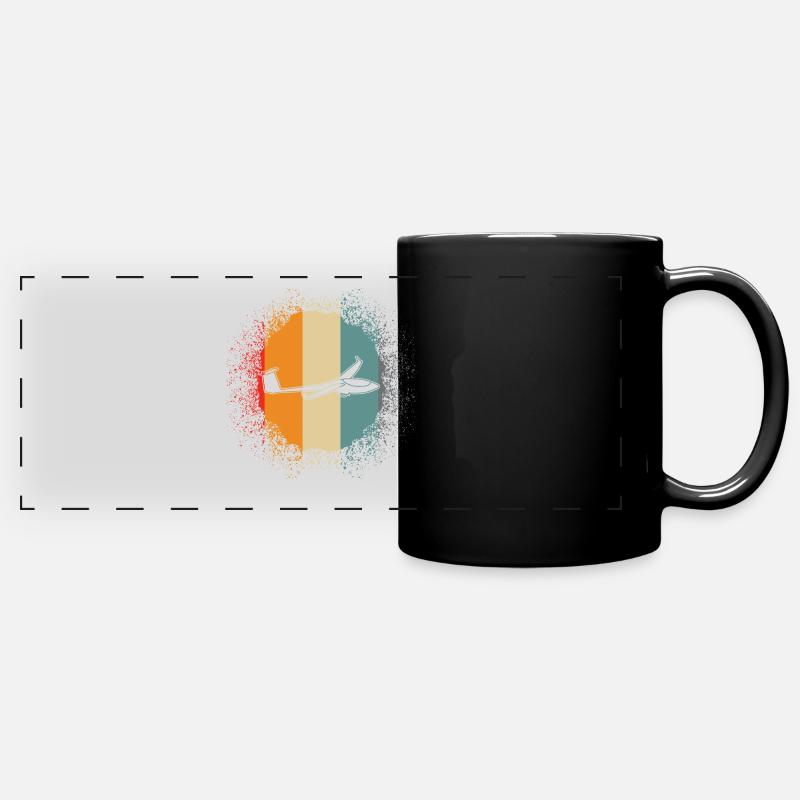 Glider Retro Glider - Full Colour Panoramic Mug - black