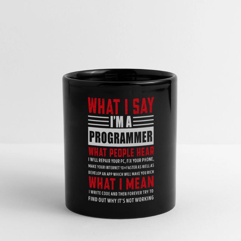 Drôle de programmation Coding Programmer Cadeau Mug panoramique uni